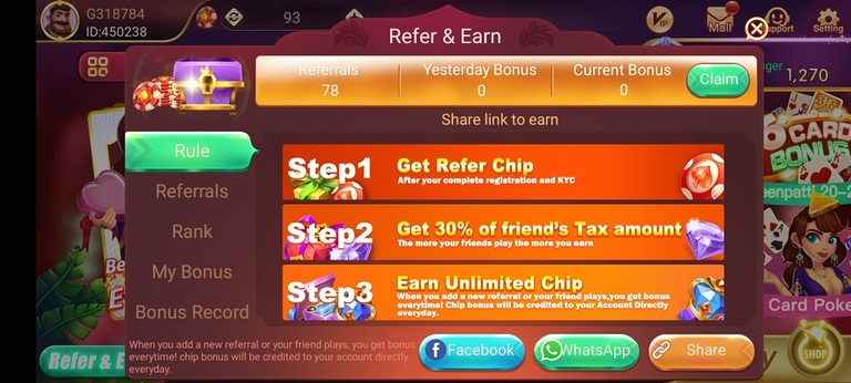 Rummy Star Invite and Earn