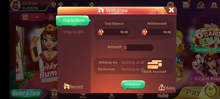 Withdraw Earnings From Rummy Star
