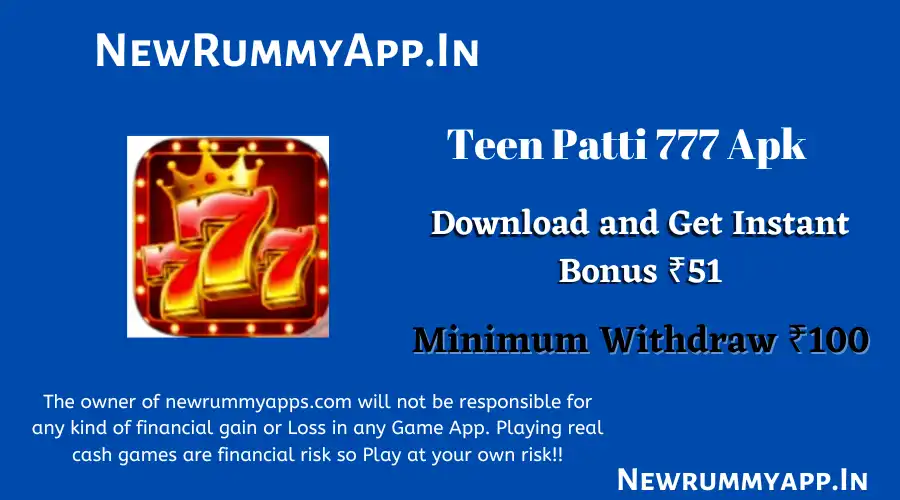 Teen Patti 777 Apk | Download & Earn Real Money | New Earning App