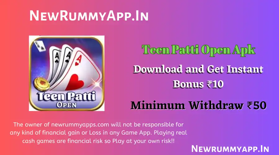 Teen Patti Open Apk | Download & Get ₹20 | New Rummy App